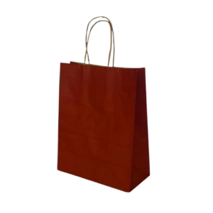 10 Sacola De Papel Kraft Presente Marsala 17,5x8,5x21,5cm